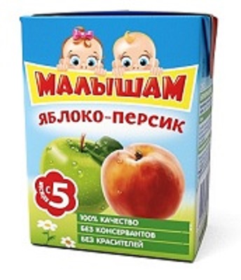 Нектар МАЛЫШАМ яблоко/персик неосветлен. 200мл