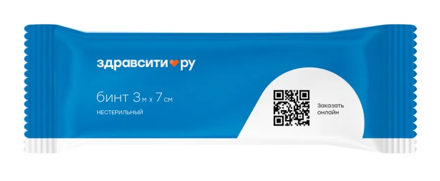 Бинт Здравсити марлевый стер. 3м х 7см