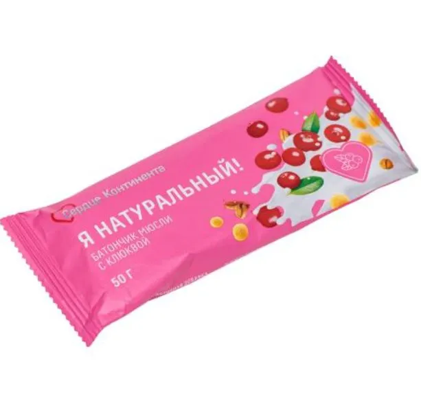 Батончик-мюсли Сердце Континента Я натуральный! ореховый микс 50г