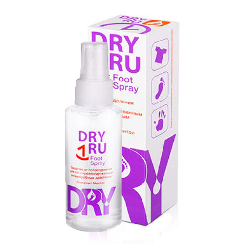 Средство ДРАЙ РУ Foot Spray от потоотделения д/ног с пролонг. антимикроб. действием 100мл