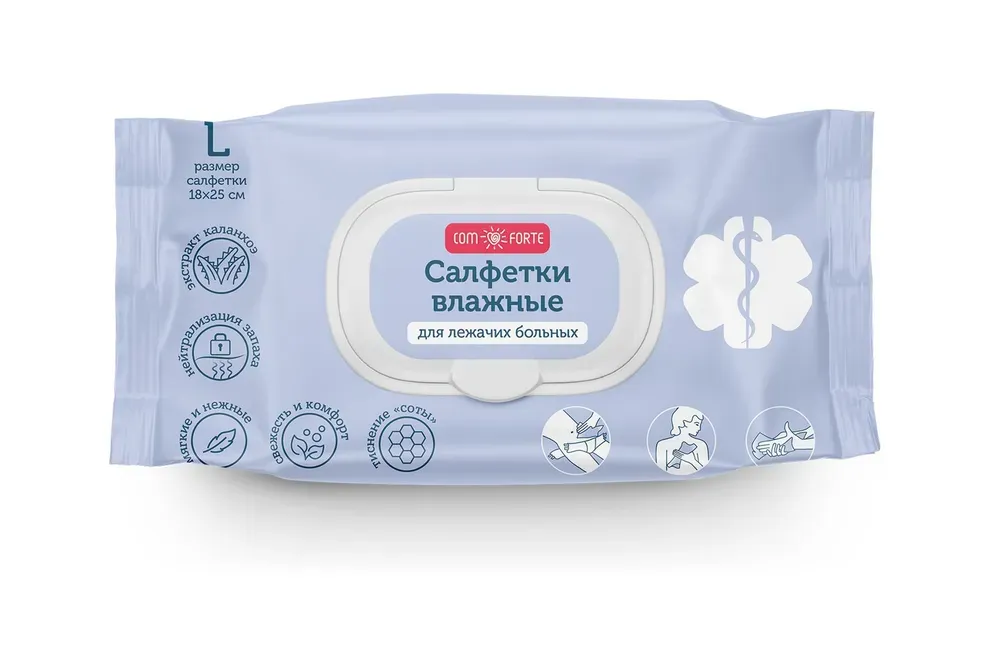 Салфетки ComForte влажн. д/ухода за лежачими больными L №60