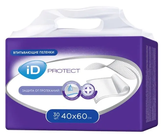 Пеленка ID Protect впитывающ. 40х60см №30
