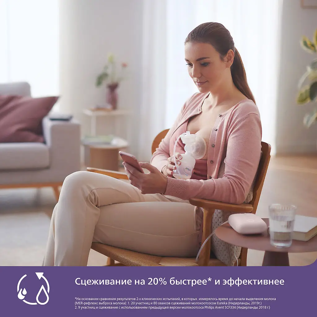 Молокоотсос Авент (AVENT) Plus электрон. (арт. SCF391/11) картинка № 2