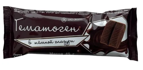 Гематоген плитка 45г (в темной глазури)
