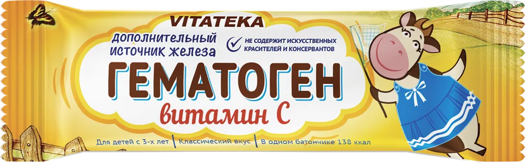Гематоген ВИТАТЕКА с витамином C 40г