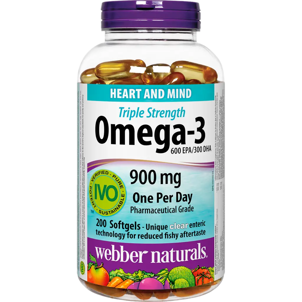 Webber Naturals Тройная сила Омега-3 900мг капс. 1974мг №200