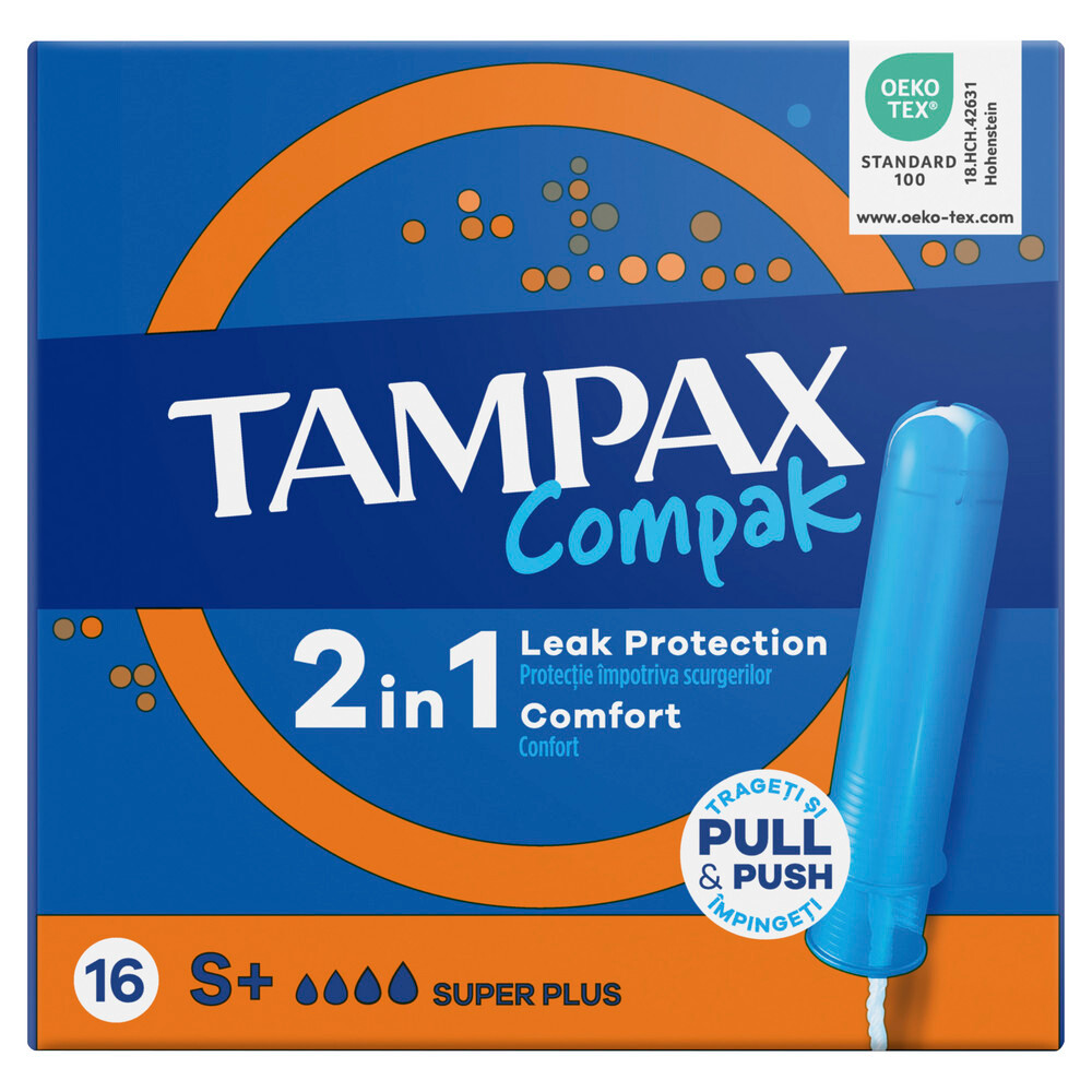Тампоны гигиенические TAMPAX Compak Super Plus №16 с апплик.