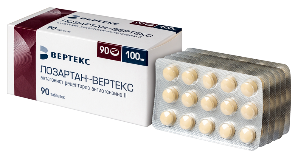 Лозартан-ВЕРТЕКС таб. п/пл. об. 100мг №90 картинка № 3