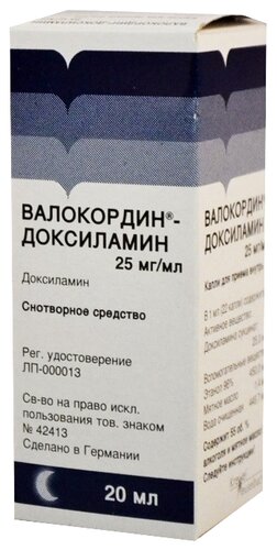 Валокордин-Доксиламин фл.-кап.(капли д/приема внутрь) 20мл