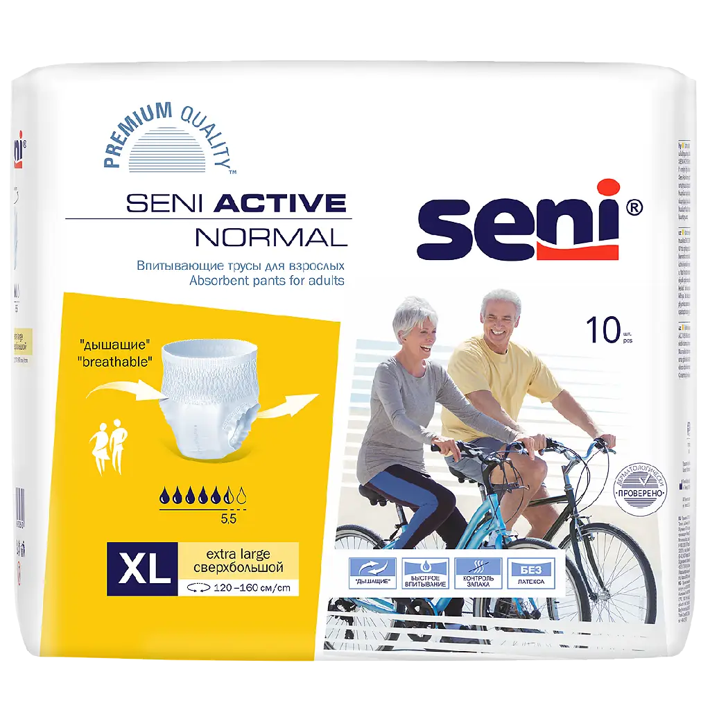 Подгузники-трусики для взрослых Сени (SENI) ACTIVE Normal Extra Large №10