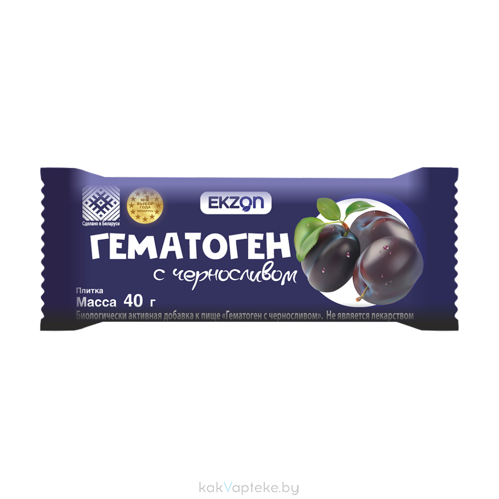 Гематоген плитка 40г (чернослив)