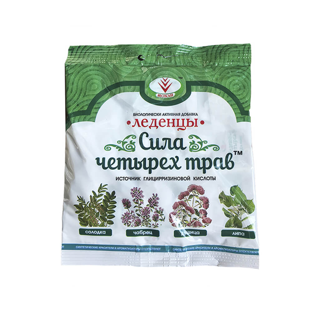 Леденцы Сила четырех трав с сахаром 50г