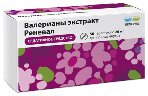 Валерианы экстракт Реневал таб. п/пл. об. 20мг №56