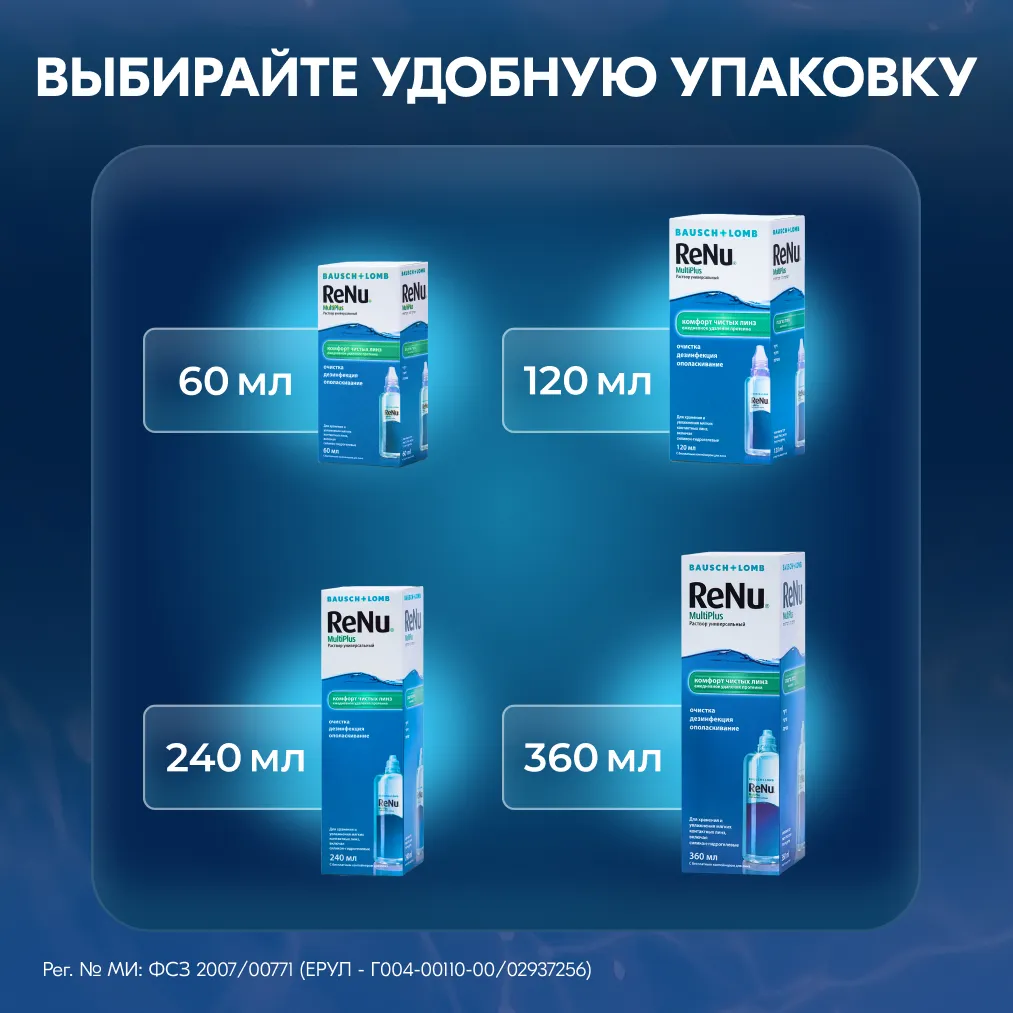 Раствор для контактных линз Реню (RENU) Multi Plus 360мл + контейнер картинка № 3