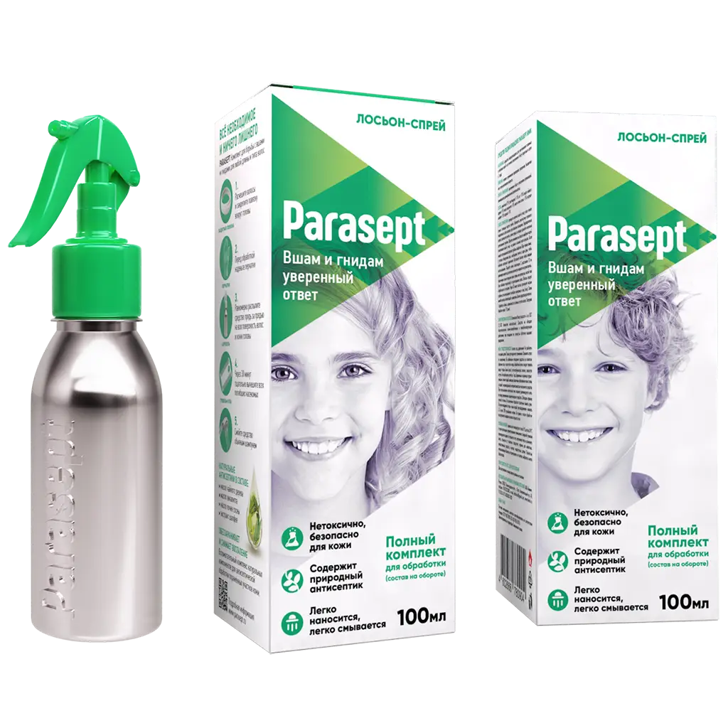 Parasept (Парасепт) лосьон-спрей 100мл (педикулицидное средство)