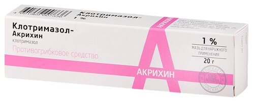 Клотримазол-Акрихин туба(мазь д/наружн. прим.) 1% 20г №1