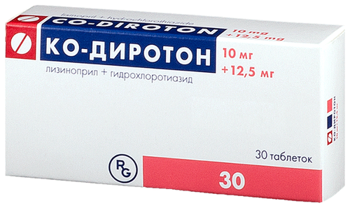 Ко-Диротон таб. 10мг+12,5мг №30