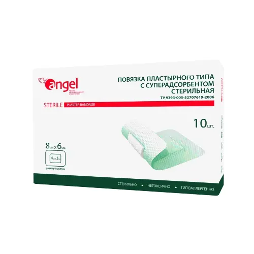 Повязка пластырная суперабсорбирующая д/ран 8 х 6см №10