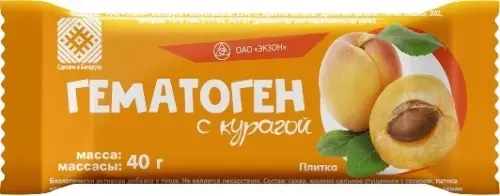 Гематоген плитка 40г (курага)