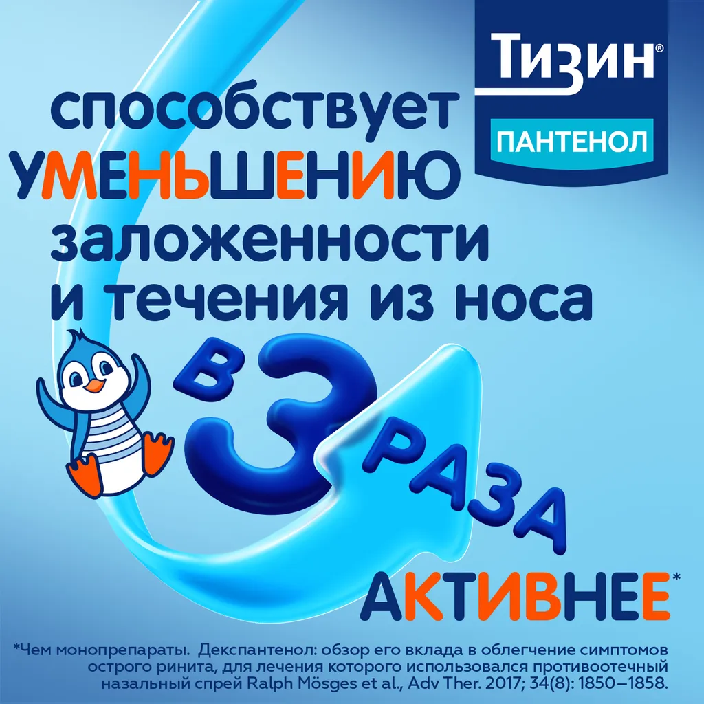 Тизин Пантенол фл.(спрей назальн. дозир.) 0,05мг+5мг/доза 10мл картинка № 9