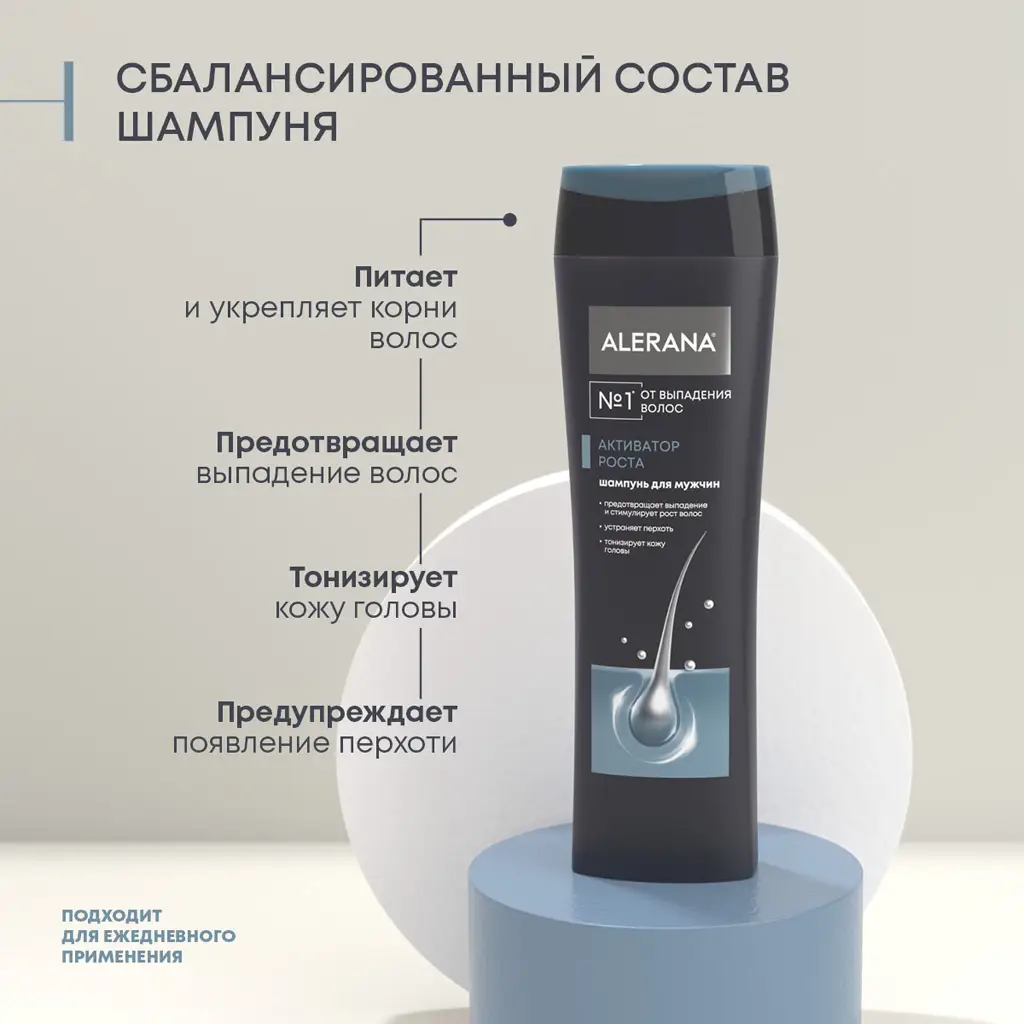 Алерана шампунь д/мужчин Активатор роста волос 250мл картинка № 5