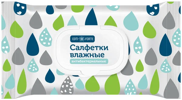 Салфетки ComForte влажн. антибактер. №60 (с пласт.)