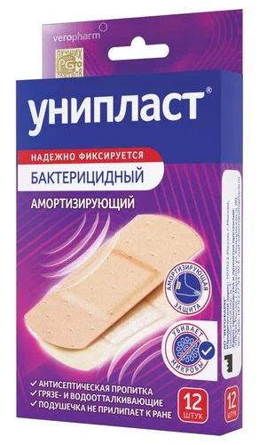 Лейкопластырь бактерицидный УНИПЛАСТ амортизирующий набор №12