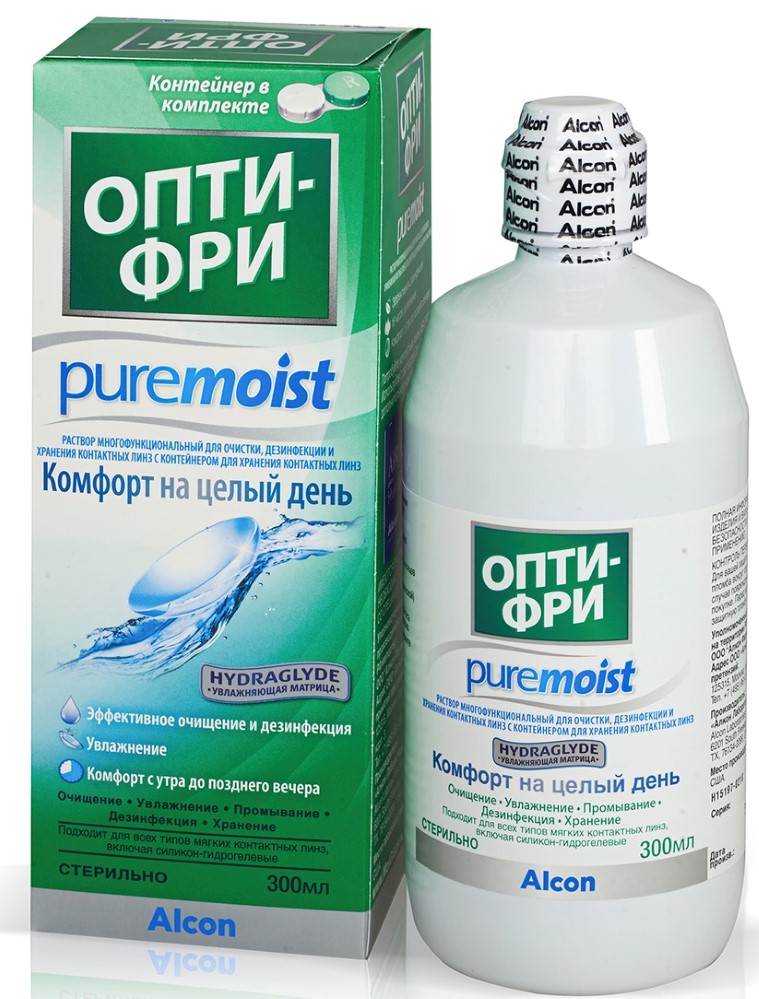 Раствор для контактных линз Опти-Фри (OPTI-FREE) PURE MOIST 300мл + контейнер картинка № 3