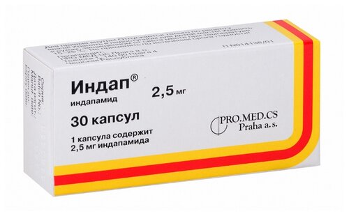 Индап таб. п/об. 2,5мг №30 (блист)