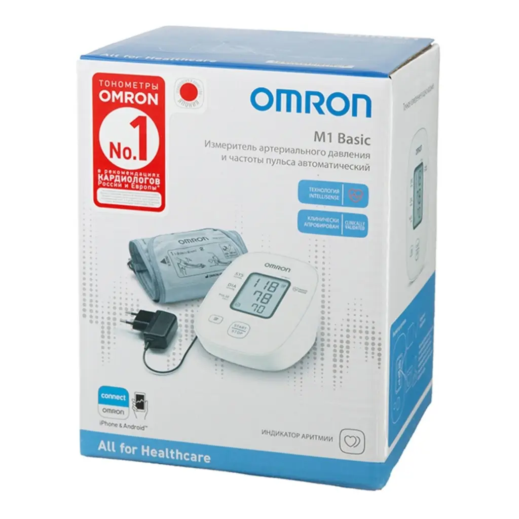 Тонометр OMRON M1 Basic (HEM-7121J-АRU) с адаптером картинка № 2