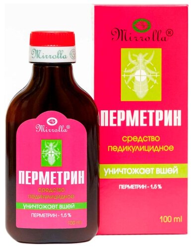 Средство MIRROLLA Перметрин Фора Плюс педикулицидное 100мл