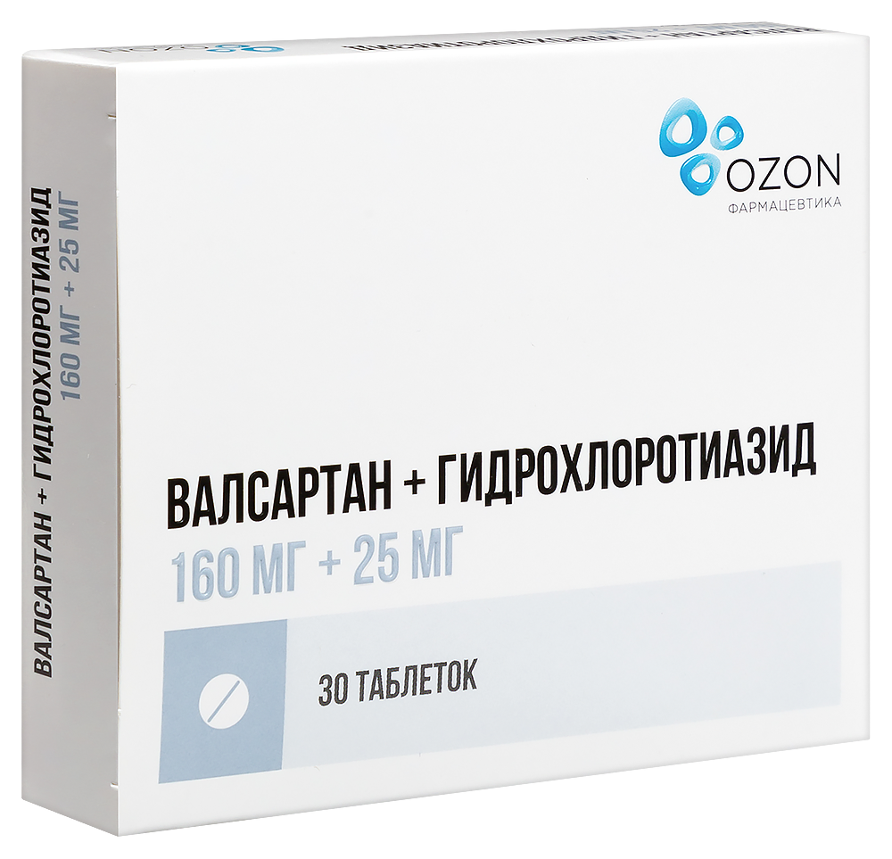 Валсартан+Гидрохлоротиазид таб. п/пл. об. 160мг+25мг №30 картинка № 2