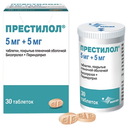 Престилол таб. п/пл. об. 5мг + 10мг №30