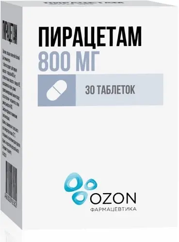 Пирацетам таб. п/пл. об. 800мг №30 (банка полим.)