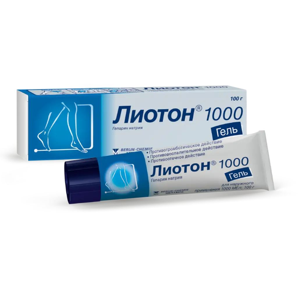 Лиотон 1000 туба(гель д/наружн. прим.) 1000ЕД/г 100г №1 картинка № 1