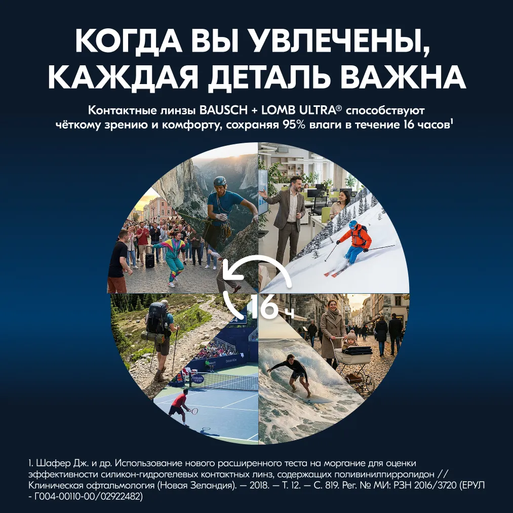 Линзы ULTRA (30 дней) BC 8.5 контактные мягкие корриг. -3,25 №6 картинка № 12