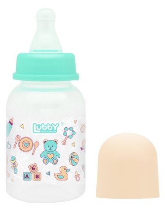 Бутылочка детская LUBBY 12023 "Малыши и Малышки" классич. с силикон. соской  125мл