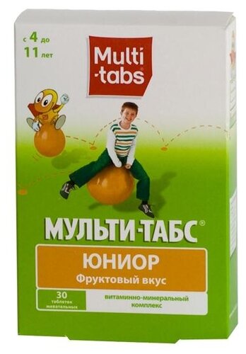 Мульти-табс Юниор таб. жев. №30 (фруктовый вкус)