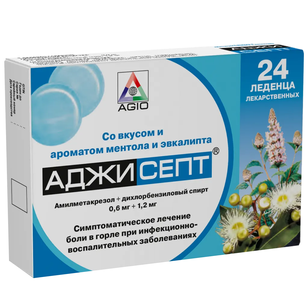 Аджисепт таб. д/рассас. (ментол-эвкалипт) №24 картинка № 2