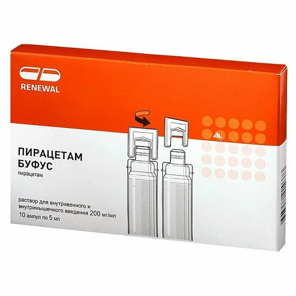 Пирацетам буфус амп.(р-р д/в/в введ.) 200мг/мл 5мл №10