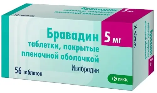 Бравадин таб. п/пл. об. 5мг №56 уп.конт.яч. - пач.карт.