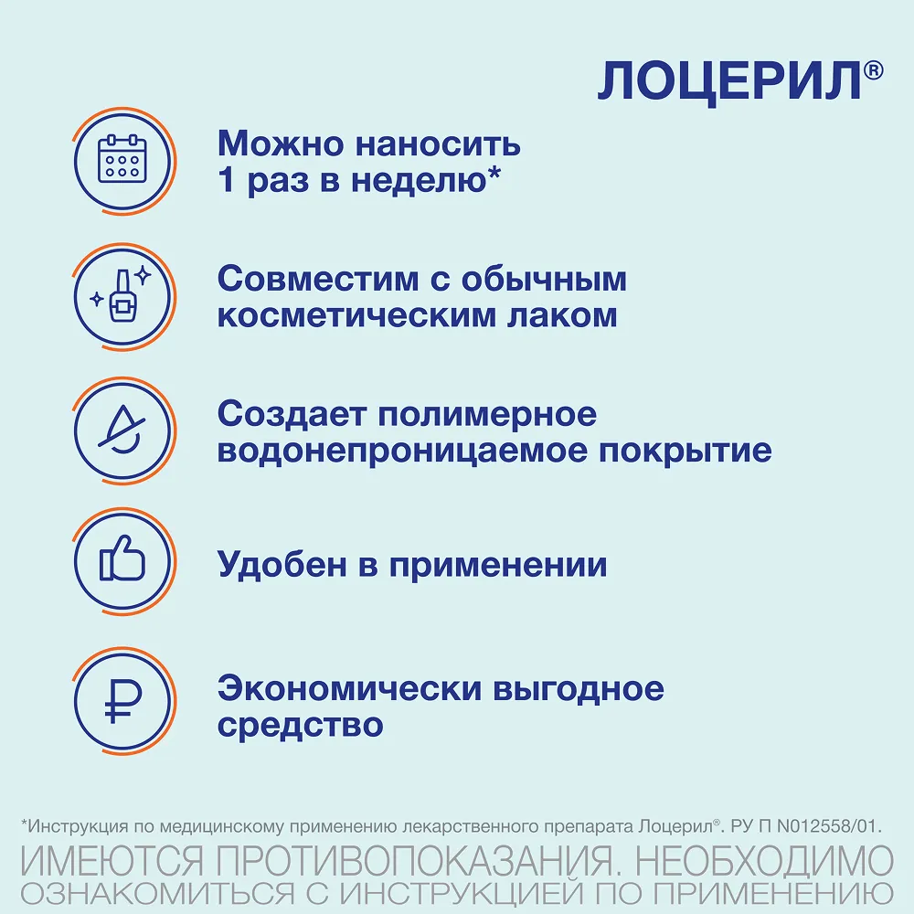 Лоцерил фл.(лак д/ногтей) 5% 2,5мл картинка № 7