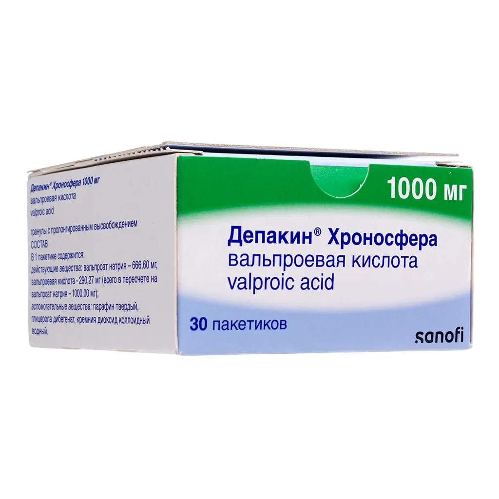Депакин Хроносфера пак.(гран. с пролонг. высвоб.) 1000мг №30 картинка № 2