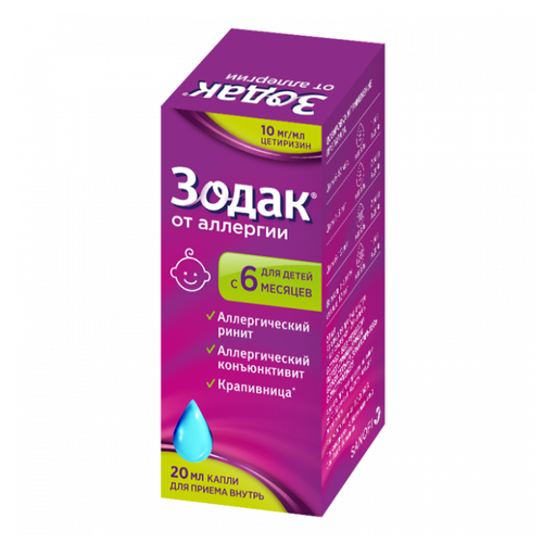 Зодак фл.(капли д/приема внутрь) 10мг/мл 20мл