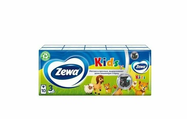 Платок носовой ZEWA д/дет. №10 х 10