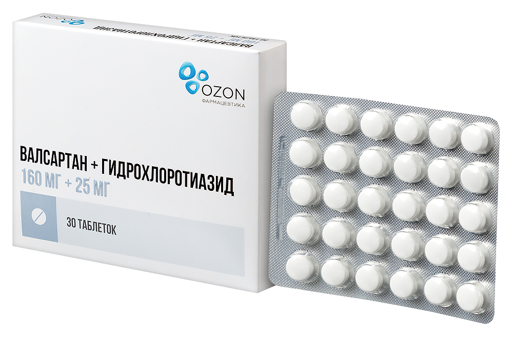 Валсартан+Гидрохлоротиазид таб. п/пл. об. 160мг+25мг №30 картинка № 3