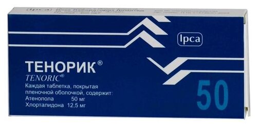 Тенорик таб. п/пл. об. 50мг + 12,5мг №28