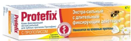 Протефикс крем фиксирующий экстра-сильный д/зубных протезов 40мл (47г) (прополис)
