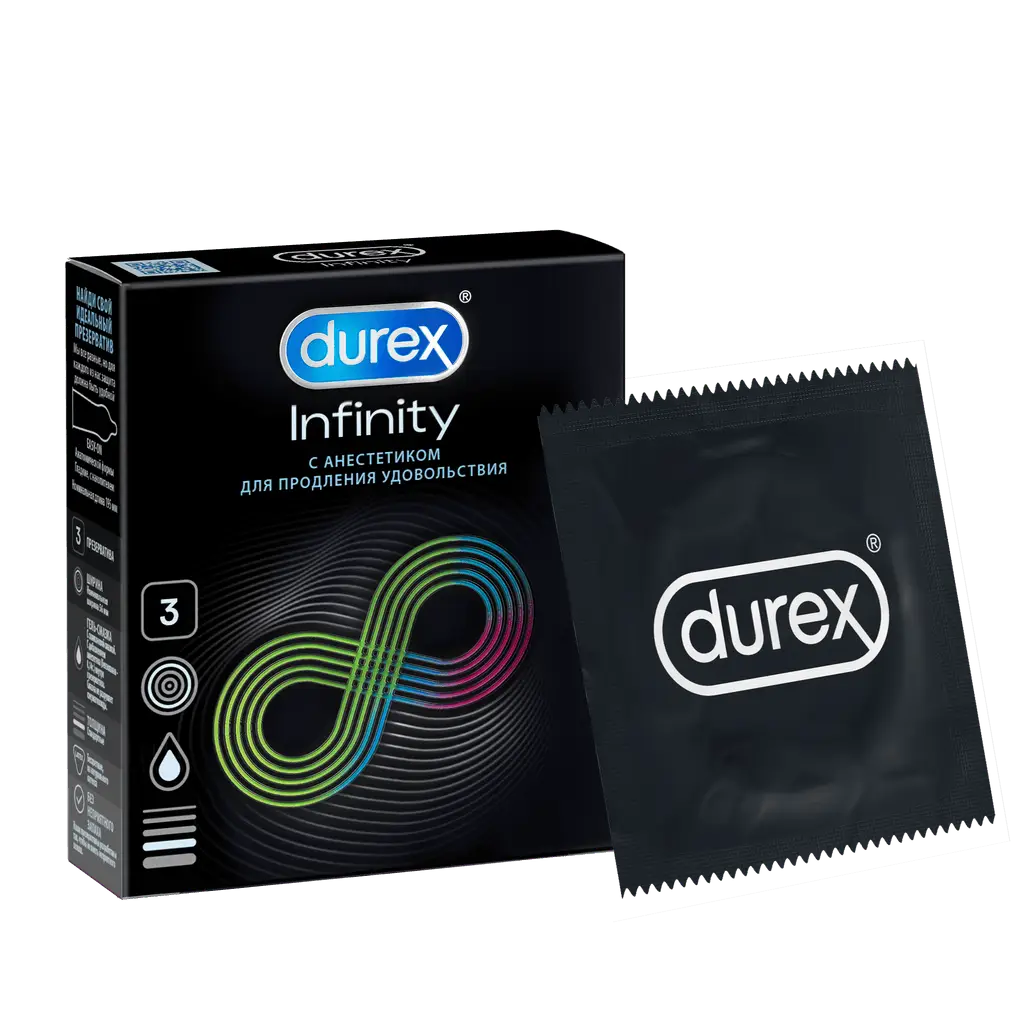 Презерватив Дюрекс (DUREX) INFINITY глад. с анестетиком №3