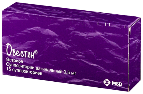 Овестин супп. ваг. 500мкг №15